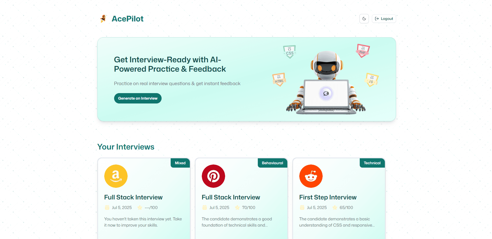 AcePilot – AI-Powered Mock Interview Platform